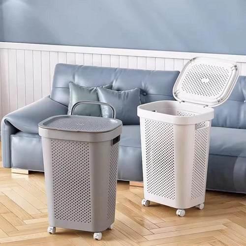 سلة ملابس بعجلات ويد سحب