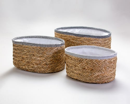 طقم سلات خوص كبيره 3 حبات