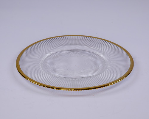 صحن تقديم دائري باطراف ذهبية بعدة مقاسات