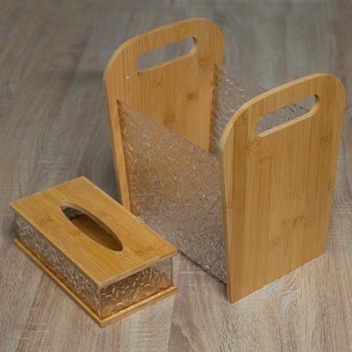 طقم حاوية قمامة و حامل مناديل