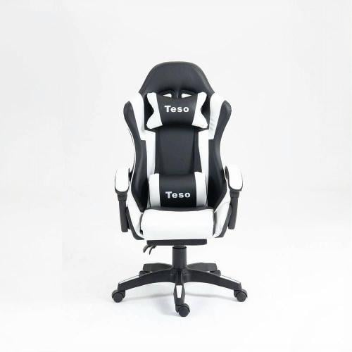كرسي ألعاب تيسو أسود وأبيض / TESO Gaming Chair Bla...