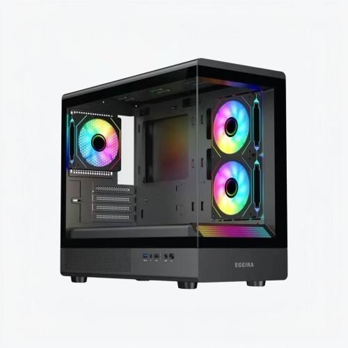 Egeira Empire Black / 3 ARGB Fans كيس كمبيوتر