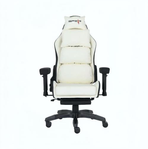 كرسي سبير بمسند قدم أبيض وأسود / SPEAR CHAIR FOOTR...