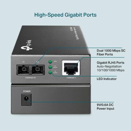 TP LINK FIBER CONVERTOR RJ 45 1000SC MC200CM