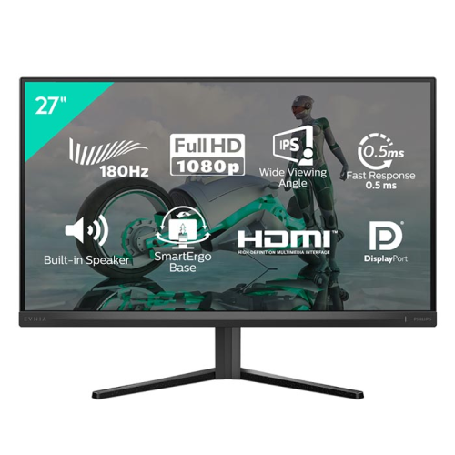 شاشة ألعاب فيليبس ٢٧ بوصة IPS ١٨٠ هرتز HDR مع سماع...
