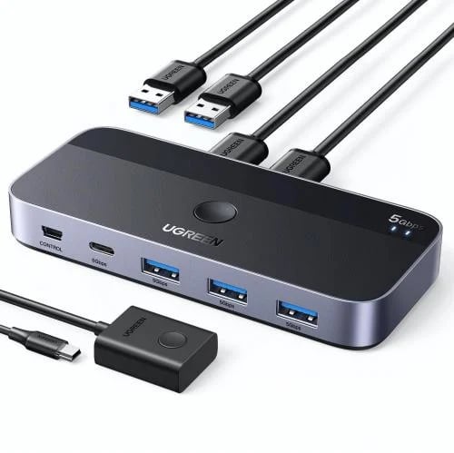 موزع / UGREEN USB 3.0 SHARING SWITCH 2 IN 4 OUT 15...