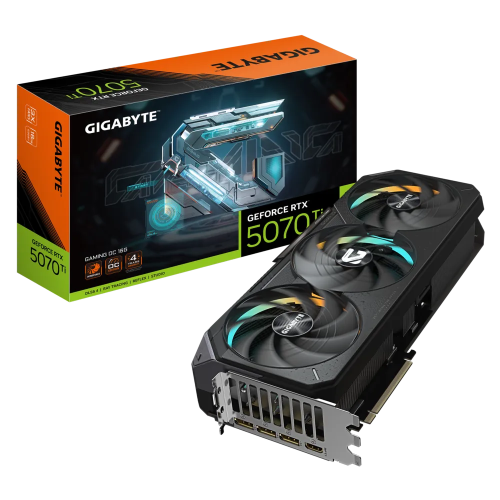 كرت شاشة جيجابايت RTX 5070 Ti جيمنج أو سي باللون ا...