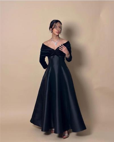 فستان اسود انيق للمناسبات