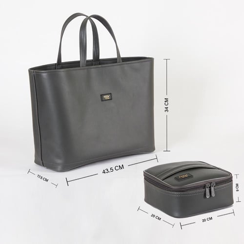 سلة الشيوخ رصاصي مع حافظة