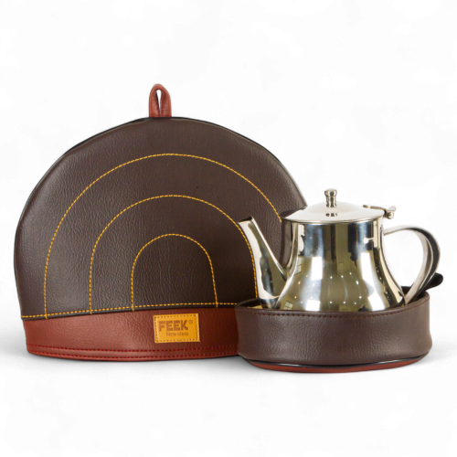 جراب عودي بني صغير حافظ ابريق (مع قاعدة)