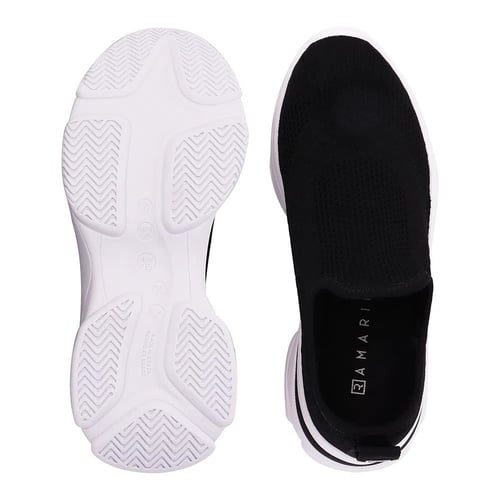 حذاء رياضي اسود مع ابيض كعب ابيض مع اسود