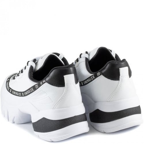 حذاء رياضي ابيض مع اسود كعب عالي