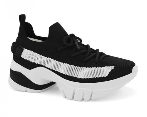 حذاء رياضي اسود مع شريط ابيض
