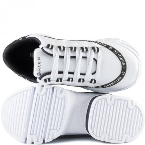 حذاء رياضي ابيض مع اسود كعب عالي