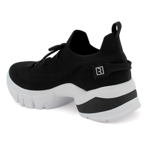 حذاء رياضي اسود مع شريط ابيض