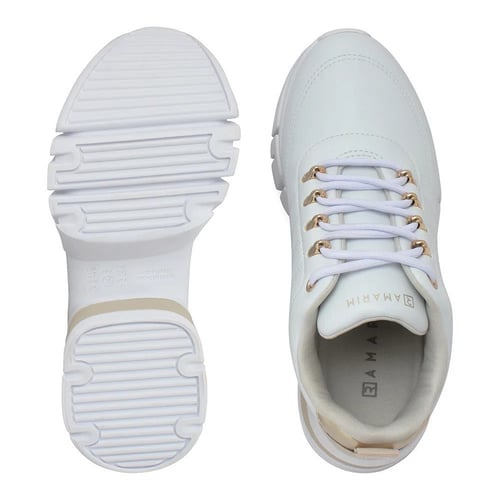 حذاء رياضي ابيض مع دهبي كعب 6 سم