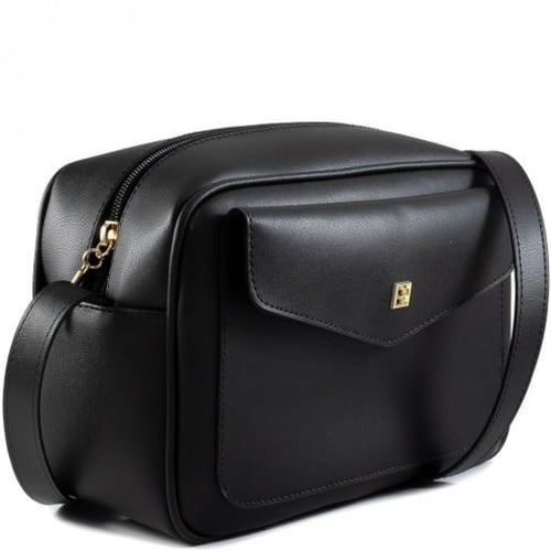 شنطة كروس نسائية سوداء بجيب امامي