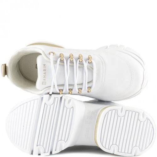 حذاء رياضي ابيض مع دهبي كعب 6 سم