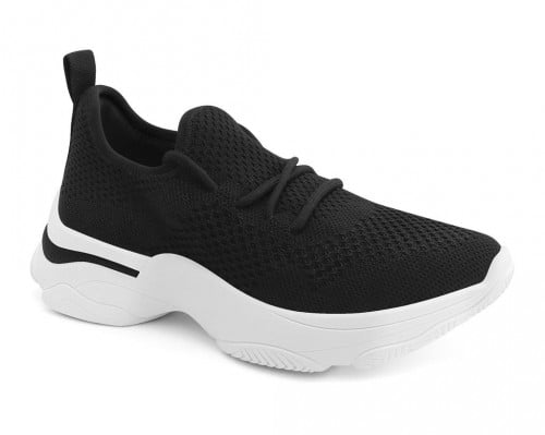 حذاء رياضي اسود مع ابيض كعب ابيض مع اسود