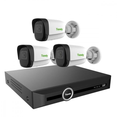 عدد 3 كاميرات IP شبكية 8 ميجـا 50 متر مع جهاز تسجي...