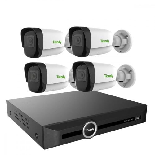 4 كاميرات شبكية 8 ميجـا 50 متر مايك مدمج مع جهاز ت...