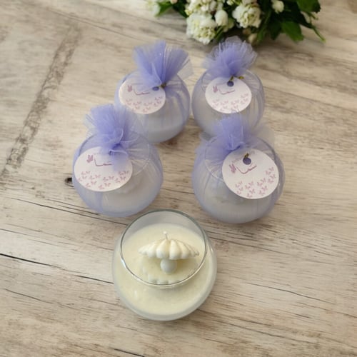 شمعة ميني بتغليف موف واسم