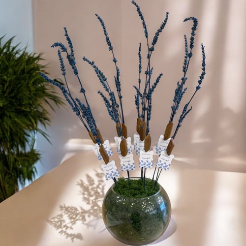 فازة كسرة عود مع اسم 12حبة