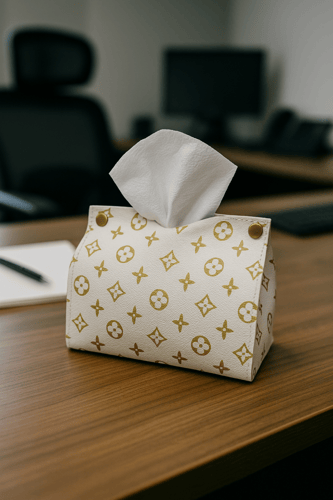 علبة مناديل جلد