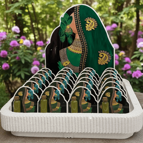 توزيعات 24 حناء مع كروت وصينيه