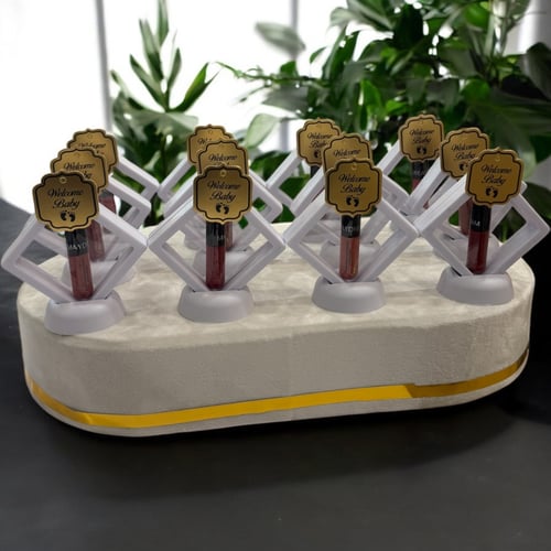 توزيعات روج ١٢حبة + صينية مخمل