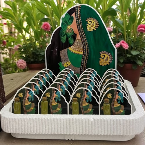 توزيعات 24 حناء مع كروت وصينيه