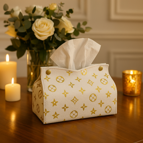 علبة مناديل جلد