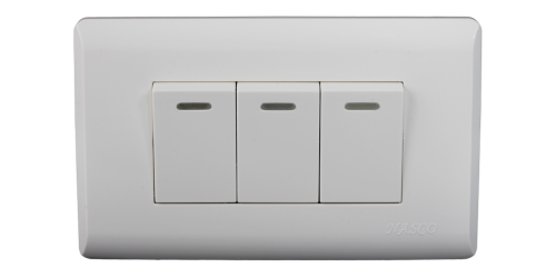 NASCO 3 Pole Switch 10A 2*4 White