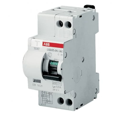 مفتاح 20 امبير 30ملم 2 خط - RCBO 20A 30MA 2P