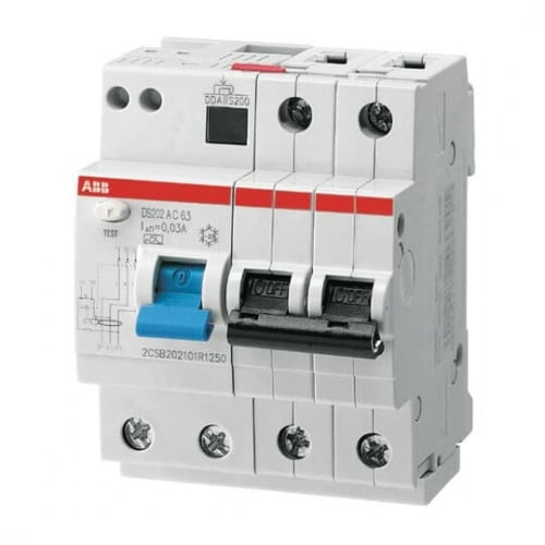 مفتاح 63 امبير 30 ملم - RCBO 63A 2P 30MA WITH BREA...