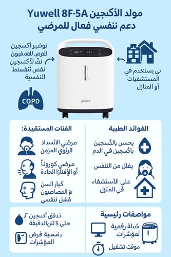 جهاز توليد اوكسجين 5 لتر yuwell F8A5