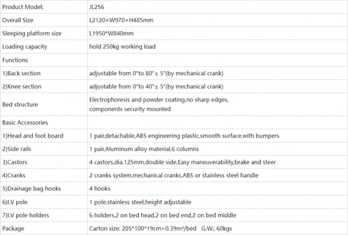 ستيكيا سرير طبي يدوي حركتان - Stekia JL256C