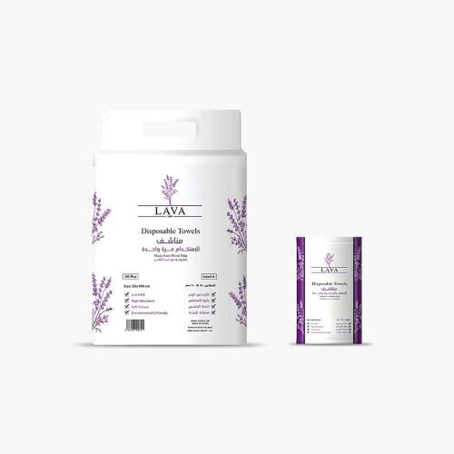 مناشف لافا مقاس 50*100 للاستخدام مرة واحدة شد 50 ح...