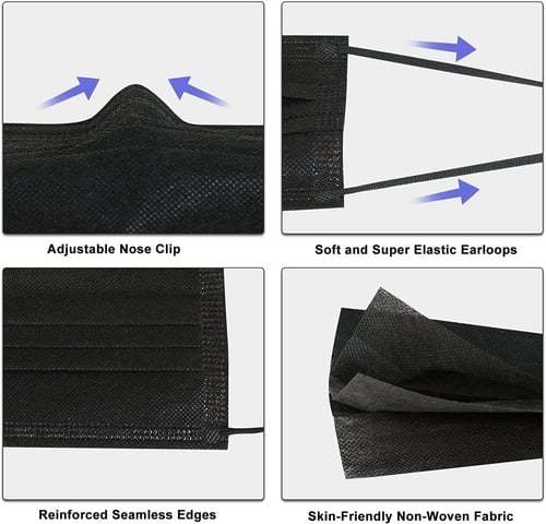 كرتون كمامات وجه طبية أسود50 ماسك AKM Medical Face...