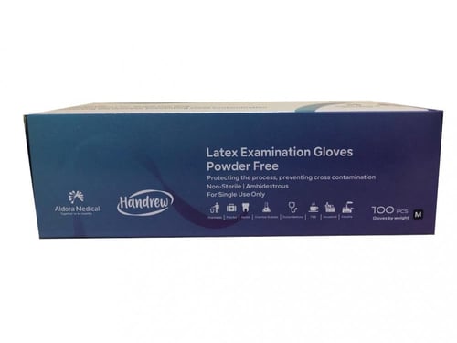 قفازات فحص لاتكس بدون بودرة - بوكس به 100 حبه - مق...