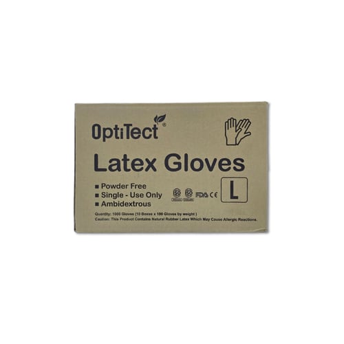 كرتون كفوف لاتكس ماليزي بدون بودرة اوبتيتكت