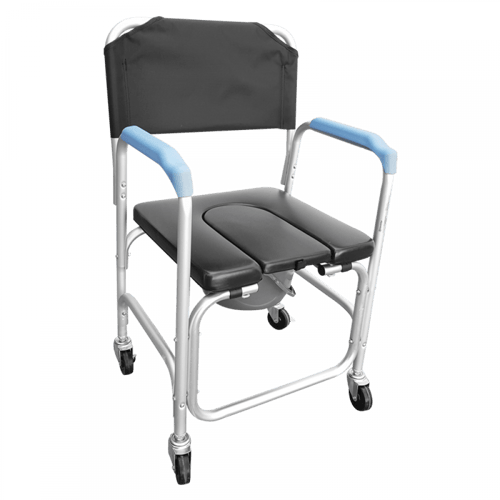 كرسي حمام متحرك بعجلات بمقعد حرف (U) Dorra JL8802L