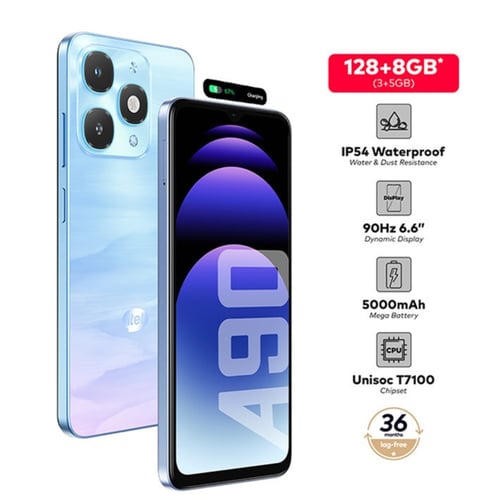 هاتف Itel A90 بذاكرة 128GB وشاشة 6.6 إنش وبطارية 5...