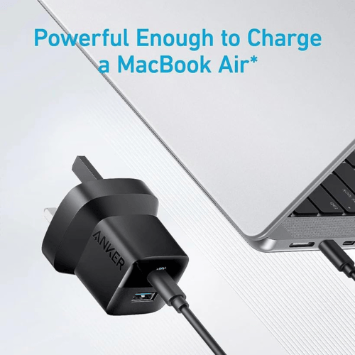 شاحن أنكر 33W بمدخلين مع كابل USB-C، تصميم مدمج وق...