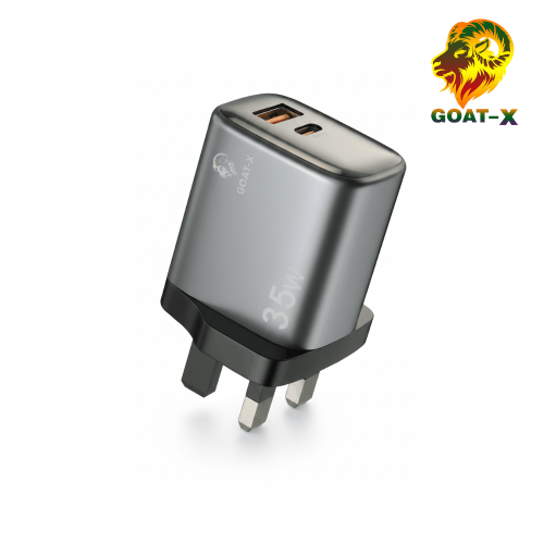 شاحن GOAT-X 35W GaN مزدوج المنفذ – شحن سريع PD & Q...