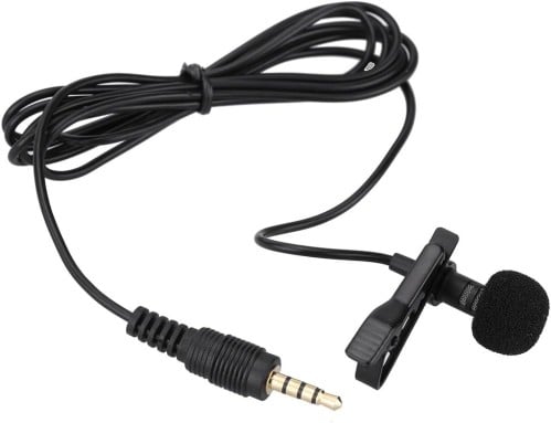 مكثف ميكروفون صغير محمول مع سلك بطول 1.5 متر ومشبك...