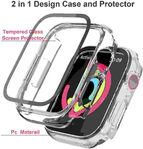 حماية ساعة أبل الترا الشفافة الكاملة مع حماية الشا...