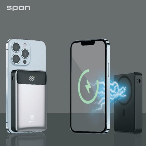 باور بنك وشاحن لاسلكي سبون ماج سيف 10 الف