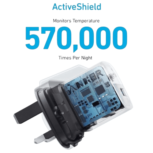 شاحن أنكر 33W بمدخلين مع كابل USB-C، تصميم مدمج وق...