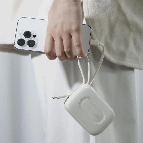 باور بنك 20000mAh – شحن سريع بكابل مدمج تايب سي وآ...